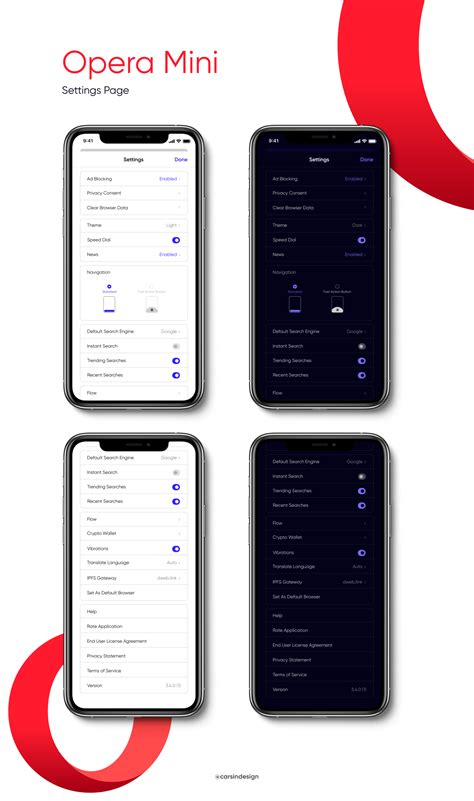 Opera Mini Settings Ui replications by Francis Adediran on Dribbble