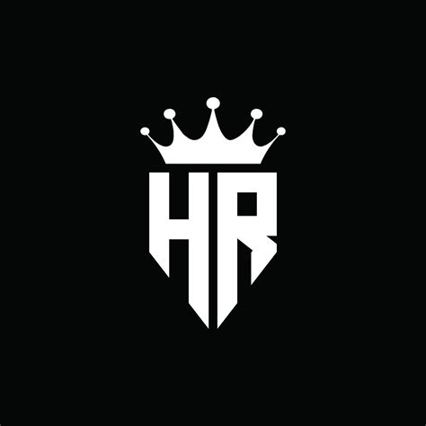 hr logo monograma emblema estilo con plantilla de diseño de forma de ...