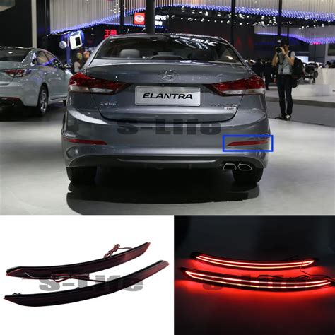 LED Rear Bumper Reflector Surface Emission Braking Lights For Hyundai Elantra 2016 2018-in ...