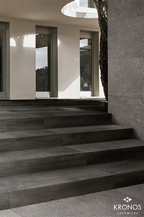 Outdoor stairs design: dark wood look tiles | Outdoor stairs, Stairs ...