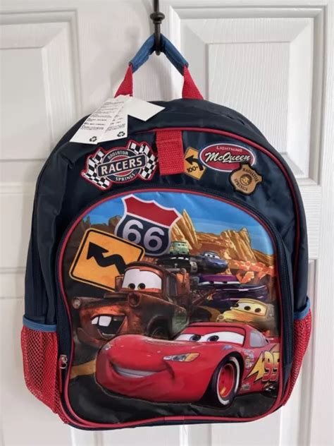 DISNEY PIXAR LIGHTNING McQueen Cars Radiator Springs Racers Backpack NEW WT $23.99 - PicClick