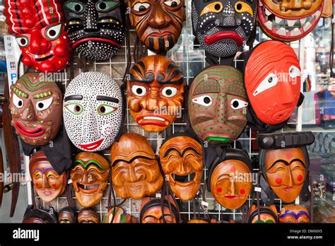 Hahoetal - Traditional Korean ritual masks on display - Seoul, South ...