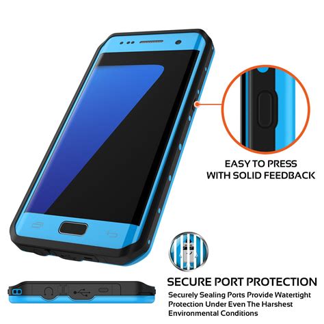 Galaxy S7 EDGE Waterproof Case PunkCase StudStar Light Blue Thin 6.6ft ...