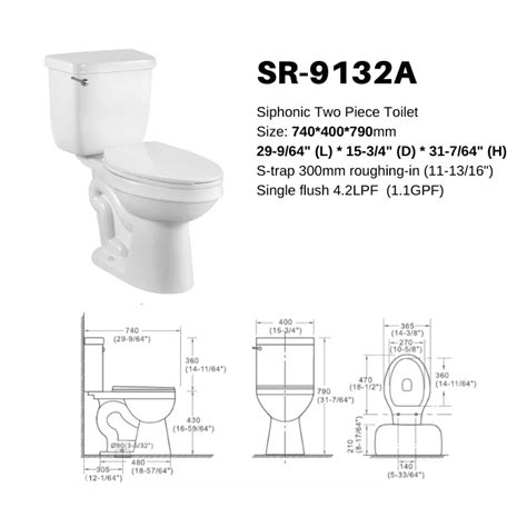 Cheap Siphonic S-Trap Two Piece Toilet Single Flush ADA Seat Height ...