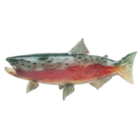 Art Glass Rainbow Trout Sculpture