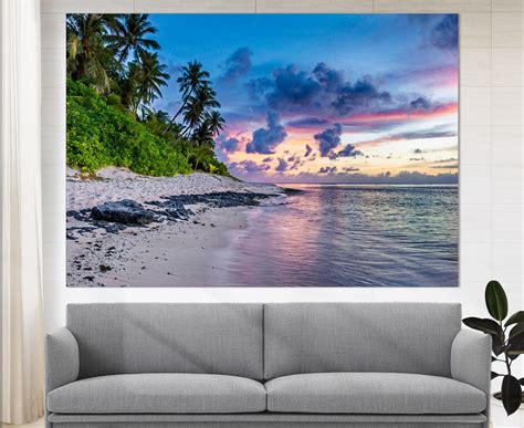 Tropical Beach Canvas Print Tropical Wall Decor Ocean Wall | Etsy