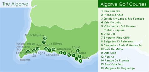 Golf Courses Map | Algarve: Golf Courses (best golf destination in the ...