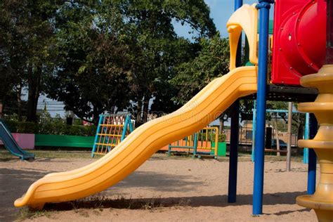 Children Playground in Park Stock Photo - Image of happy, area: 64040238