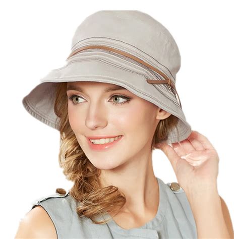 Kenmont Bucket Hat Caps Cotton Hemp Women Lady Girl Summer Solid Color ...