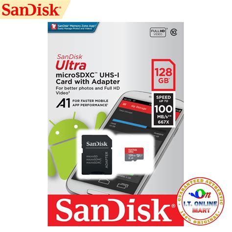 Sandisk Ultra Micro SDXC 128GB Class 10 Memory Card ...