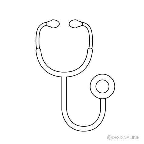 Stethoscope Black and White Free PNG Image｜Illustoon