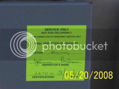 Inspection stickers - Electrician Talk - Professional Electrical Contractors Forum