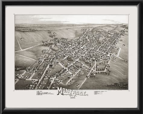 Montrose PA 1890 Restored Map | Vintage City Maps