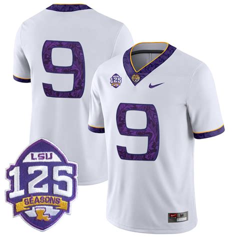 Joe Burrow LSU Tigers College Football 2018 "Silent Season" Alternate White Jersey - All ...