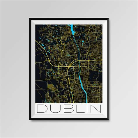 DUBLIN Ohio Map Dublin City Map Print Dublin Map Poster | Etsy