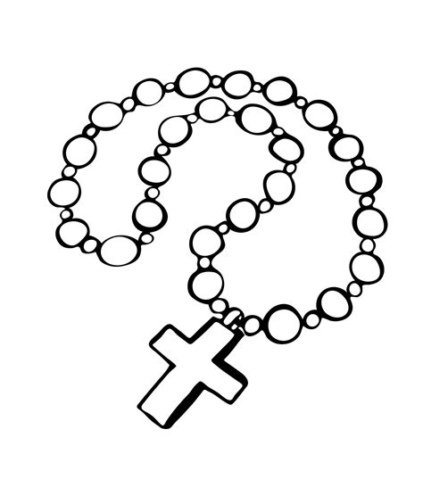 Rosary Beads with cross 16124837 Vector Art at Vecteezy