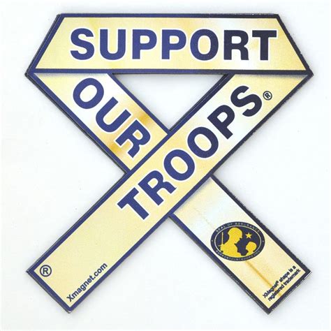 Support Our Troops Yellow Vehicle Magnet Ribbon - Support Our Troops