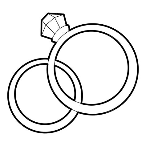 Wedding Rings Icon Outline Style, Ring Drawing, Wedding Drawing, Wedding Ring Drawing PNG and ...