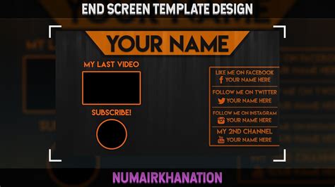 End Screen Template Free Download - Printable Templates