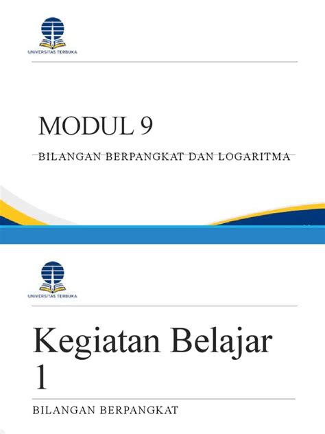 Modul 9 Bilangan Berpangkat Dan Logaritm | PDF