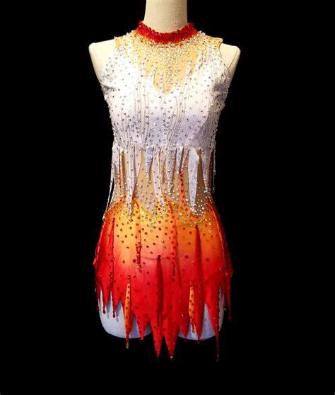 Fire and Ice Figure Skating Dress Flame Ice Dance Costume 2 - Etsy