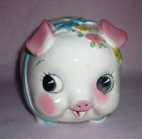 Vintage Ceramic Pig Piggy Bank in Pastels | Vintage ceramic, Ceramics ...