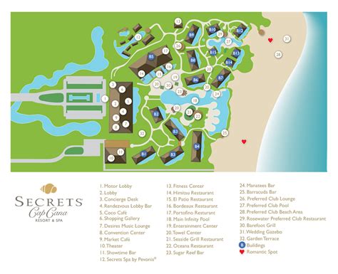 Secrets cap cana, Resort, Map