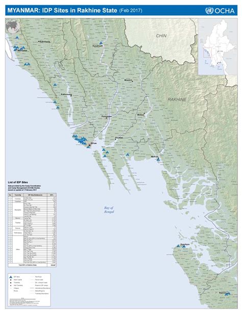 Document - Map (detailed) of IDP Sites in Rakhine State February 2017