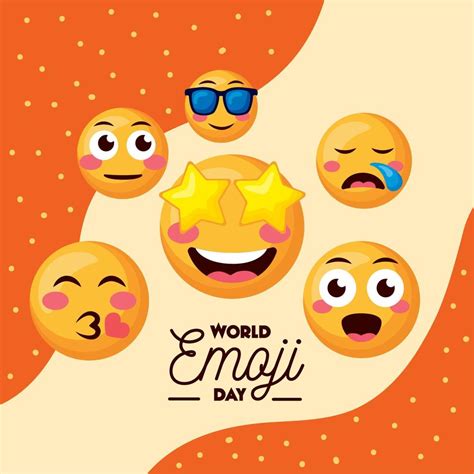 world emoji day lettering poster 11123869 Vector Art at Vecteezy