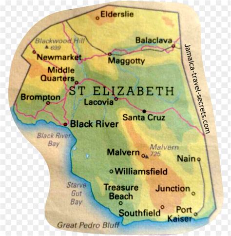 Map Of Black River St Elizabeth - Atlas PNG Transparent With Clear Background ID 319027 | TOPpng