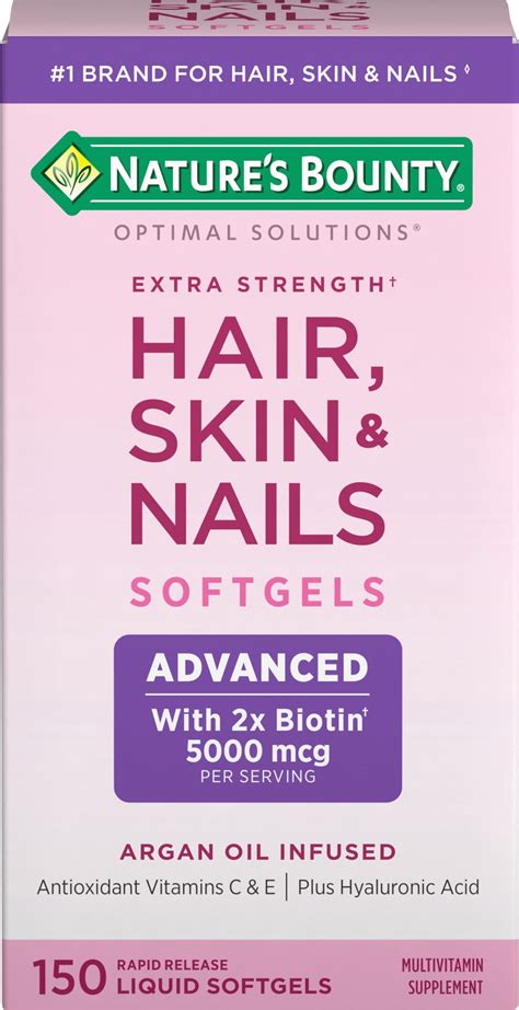 Nature's Bounty Hair, Skin & Nails Rapid Release Softgels, Argan ...