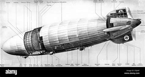 Cross-section of the LZ 129 Hindenburg Stock Photo - Alamy