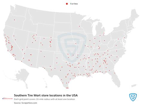 Number of Southern Tire Mart locations in the USA in 2025 | ScrapeHero