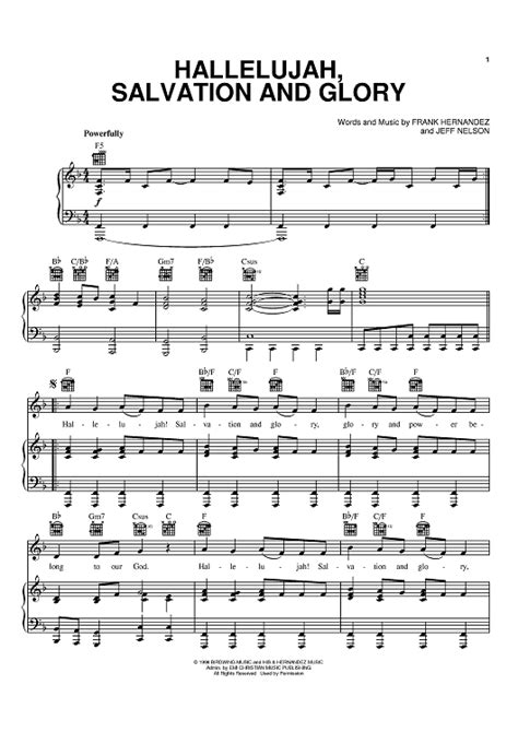 Hallelujah, Salvation And Glory" Sheet Music by Frank Hernandez for Piano/Vocal/Chords - Sheet ...