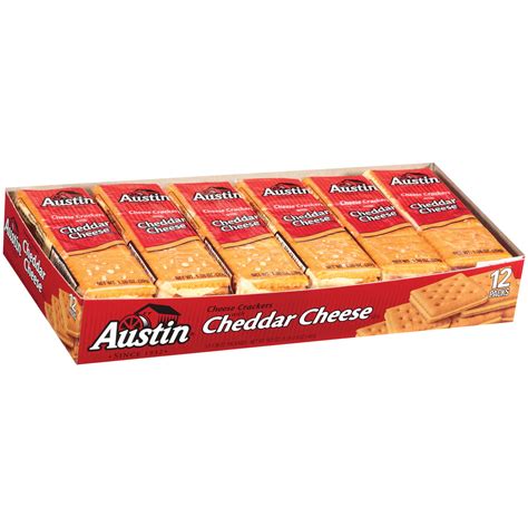 Austin Cheese Crackers with Cheddar Cheese Cracker Sandwiches, 1.38 Oz., 12 Count - Walmart.com