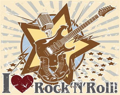 I love rock 'n' roll. poster — Stock Vector © osipovev #9659604