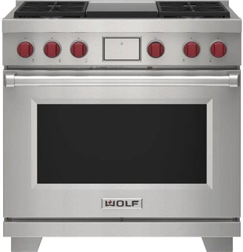 Wolf® 36" Stainless Steel Freestanding Dual Fuel Range | Albert Lee | Seattle, Tacoma, Bellevue