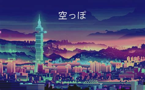 Download Retro Anime City Night Wallpaper | Wallpapers.com