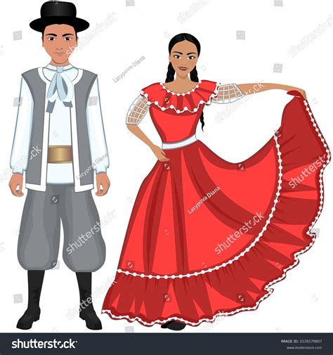 Man Woman National Paraguayan Costumes Vector Stock Vector (Royalty Free) 2126579807 | Shutterstock