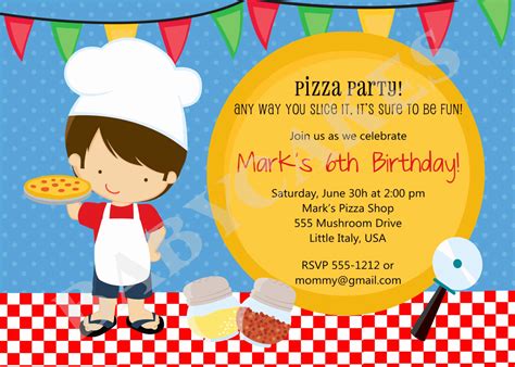 Pizza Party Invitation Wording