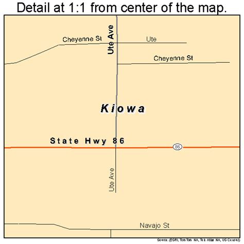 Kiowa Colorado Street Map 0840790