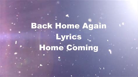 Back Home again Lyrics Chords - Chordify