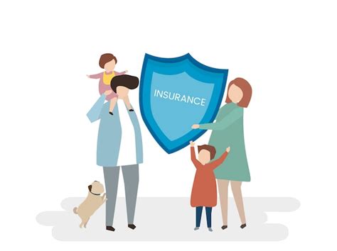 Illustration of family life insurance | Free Vector