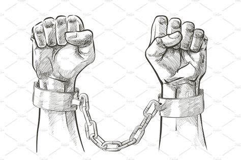 Sketch vector Handcuffs on the hands | People Illustrations ~ Creative Market