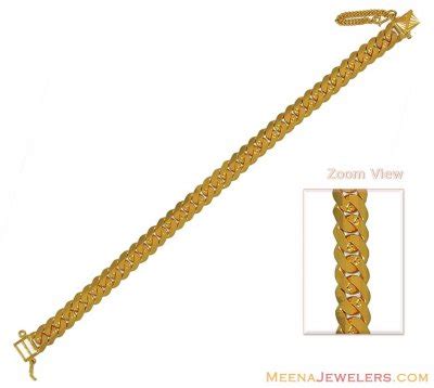 22K Gold bracelet(cubon link) - BrMb6766 - 22K Gold Men's Bracelet design with frosty finish in ...