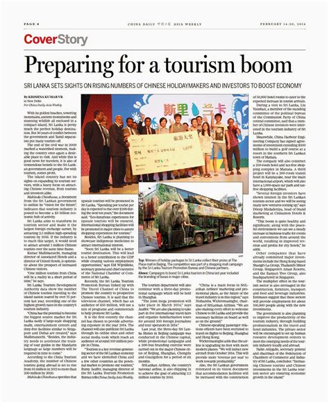 “Sri Lanka is Set for a Tourism Boom ” Says China Daily Newspaper - Sri ...