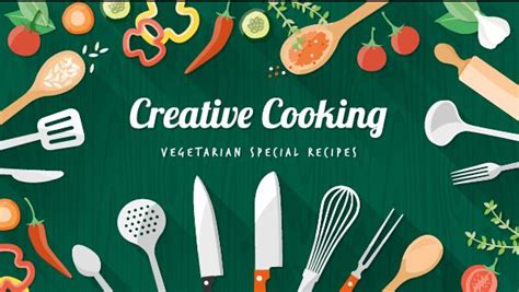 Creative cooking design background vectors 04 | Cooking design, Recipes, Vegetarian