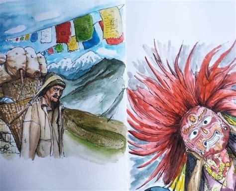 Nepal sketch in 2020 | Nepal travel, Sketches, Art