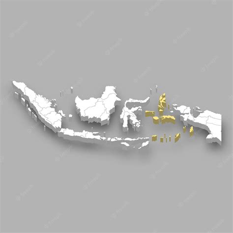 Premium Vector | Maluku Islands region location within Indonesia map