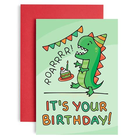 T Rex Arms Birthday Card - Printable Cards